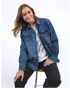 Womens Shirts: FOXWOOD DAISY OVERSHIRT - VINTAGE WASH