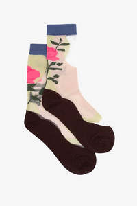 Socks: ANTLER SOCKS - BOURBON ROSE SOCK - SEMI SHEER