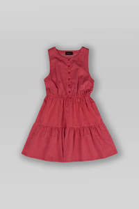 RPM SMOCK MIDI DRESS - Red Pinstripe