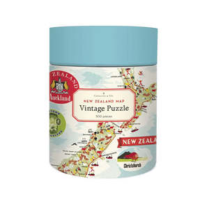 Puzzles: VINTAGE PUZZLE - NEW ZEALANG MAP - 500 pieces