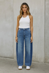 PRICKLE & POLLY - Two tone Barrel Jeans