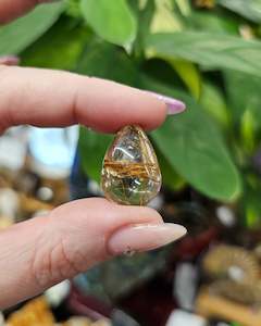 Tumblestones: Rutilated Quartz Teardrop #2