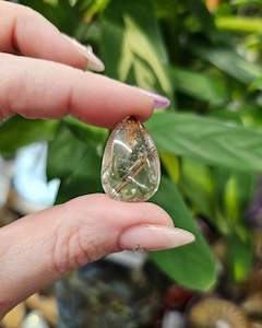 Tumblestones: Rutilated Quartz Teardrop #1