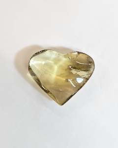 Carvings: Small Citrine Heart #3