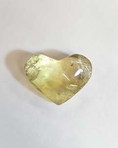 Carvings: Small Citrine Heart #2
