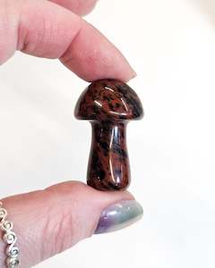 Carvings: Mahogany Obsidian Mushroom