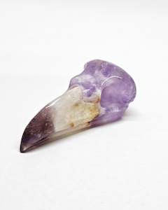Carvings: Amethyst Raven Skull