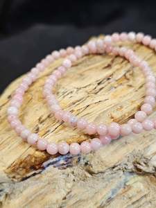 4mm Pink Opal Bead Bracelet