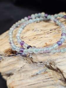 4mm Rainbow Fluorite Bead Bracelet