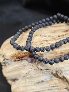 Grounding: 4mm Lava Stone Bead Bracelet
