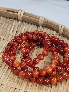 8mm Carnelian Bead Bracelet