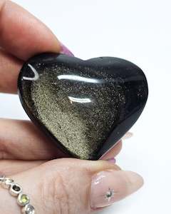 Protection: Gold Sheen Obsidian Heart