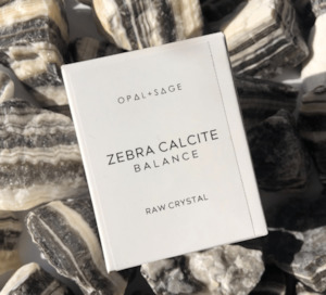 Jewellery 1: OPAL + SAGE - BOXED CRYSTAL - ZEBRA CALCITE