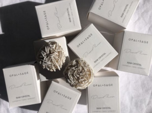 Virgo: OPAL + SAGE - BOXED CRYSTAL - RAW DESERT ROSE