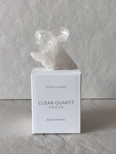 OPAL + SAGE - BOXED CRYSTAL - CLEAR QUARTZ