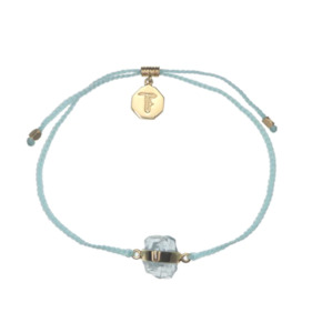 Scorpio: TIGER FRAME - AQUAMARINE CRYSTAL BRACELET - MINT GOLD
