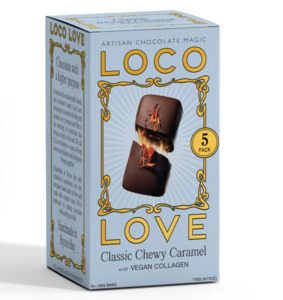 Loco Love Chocolate: LOCO LOVE - CLASSIC CHEWY CARAMEL - 5 PACK