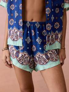 Boteh: BOTEH - CERULEA BOY SHORTS - ZAFFRE BLUE