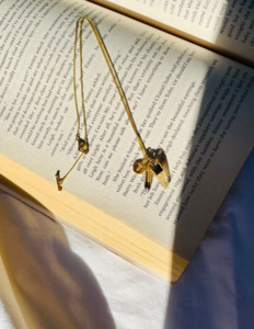 Jewellery 1: TIGER FRAME - NECKLACE - SUPERCHARM WITH CITRINE & SMOKY QUARTZ - GOLD