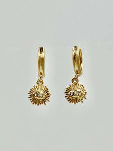 Dane Jewellery: DANE JEWELLERY - LUCKY EYE EARRINGS - GOLD