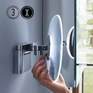 Emco Evo LED Magnifying Mirror, 3x Magn - Made in Germany
