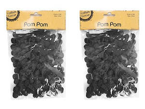 Anzac Craft Supplies: Pom Pom 1.5cm Black 200pcs