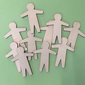 Bulk Craft Supplies: Set of 10 People Wooden