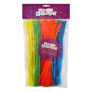 Fluffy Thick Chenille Sticks Pipe Cleaners 100 pcs Neon