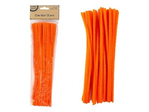 Chenille Sticks 50pc Orange