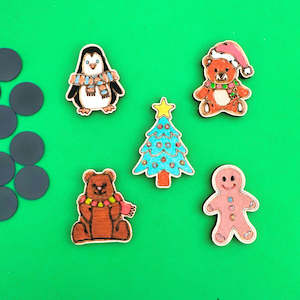 Christmas 1: Set of 5 Christmas Magnets