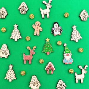 Set of 10 Christmas Badges