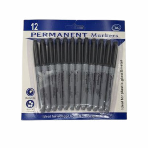 Pack of 12 Black Permanent Markers
