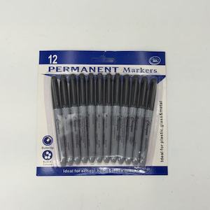 Permanent Markers Black 12pc