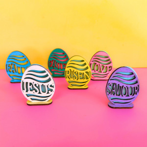 Standing Easter Message Eggs Set of 6