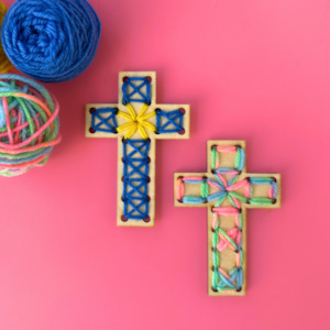 Easter Crafts 1: Woven threading cross