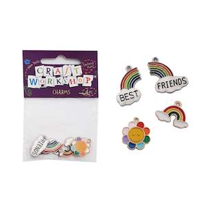 Elastic 1: Craft Charms BFF Rainbows 4pcs