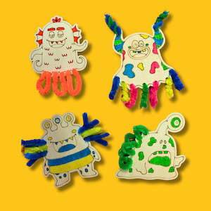 Halloween: Wooden Pipecleaner Monster Aliens