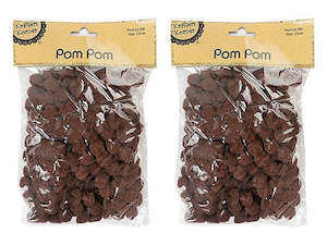 Pom Poms 1: Pom Pom 1.5cm Brown 200pcs
