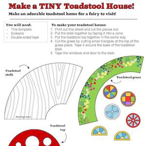 Tiny Toadstool House free printable