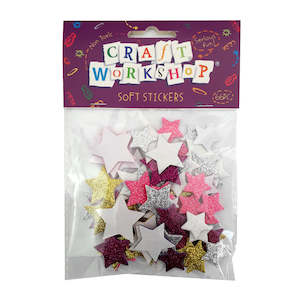 Stickers 1: Foam Glitter Stickers - Star Pink Purple Gold