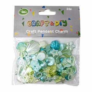All Craft Supplies 1: Craft Pendant Charms - Various shapes in Aqua & Light Blue