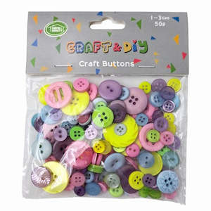 All Craft Supplies 1: Craft Buttons - Various Sizes & Colours 1-3.5cm (50g)