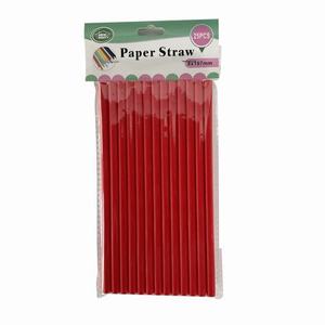 Red Paper Party Straws 25pc