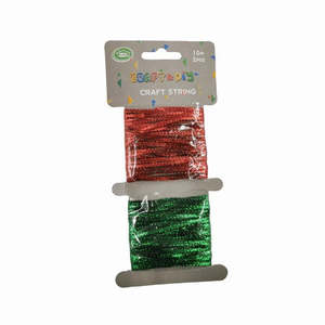Red and Gold Sparkly Craft String 10m