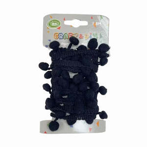 Black Pom Pom Trim 1.8m