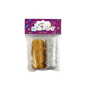 Gold and silver metallic craft string