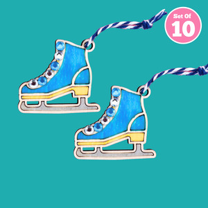 Bulk Craft Kits 1: Set of 10 Ice Skates Charm