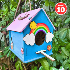 Set of 10 - Rainbow Bird House