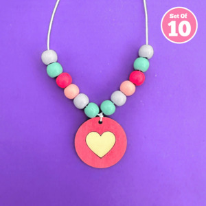 All Craft Kits: Set of 10 - Heart Necklace