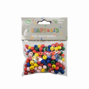 All Craft Supplies 1: 8mm Wood colourful beads